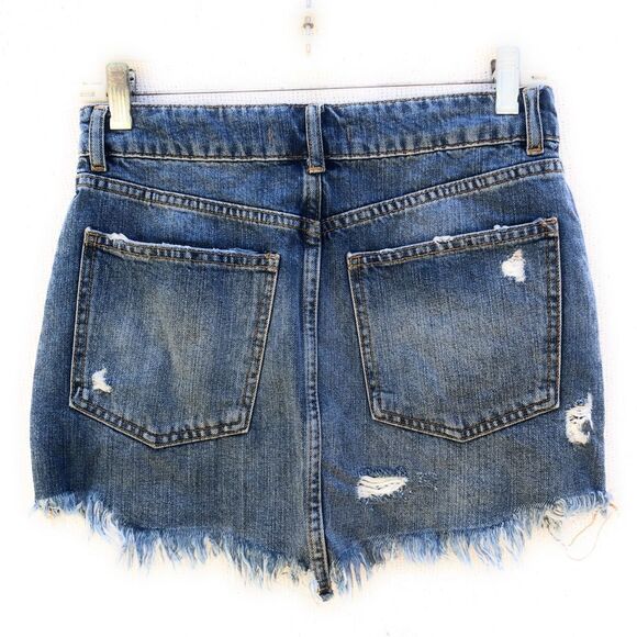 Free People Embroidered Denim Mini Skirt - Picture 6 of 8